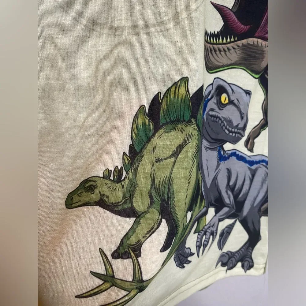 New Jurassic Park Boys Short Sleeve Pajamas Set, 2-Piece Size Small 6-7